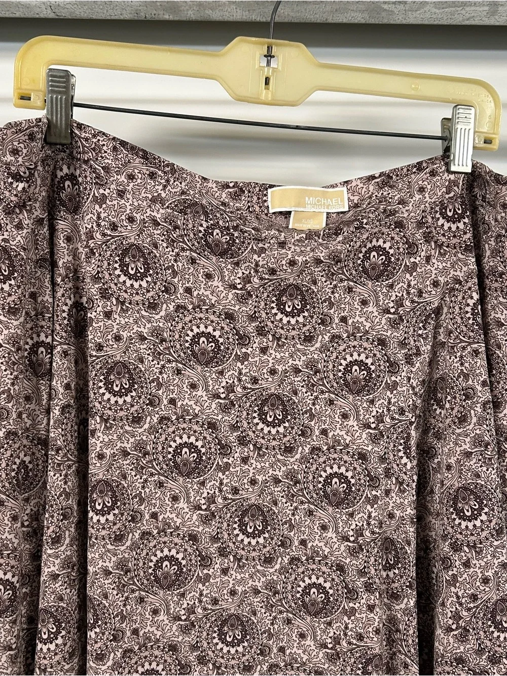 Michael Kors Brown Paisley A-Line Skirt